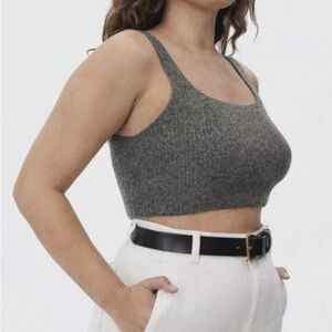 Everlane Renew Crop Tank - Dark Grey - Size M - NWT
